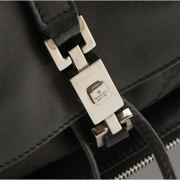 Gucci Piston Lock Backpack Purse in GG Nylon Canvas and Leather - Picture 4 of 9